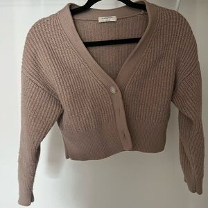 Aritzia Babaton Women's Tan Cardigan Sweater